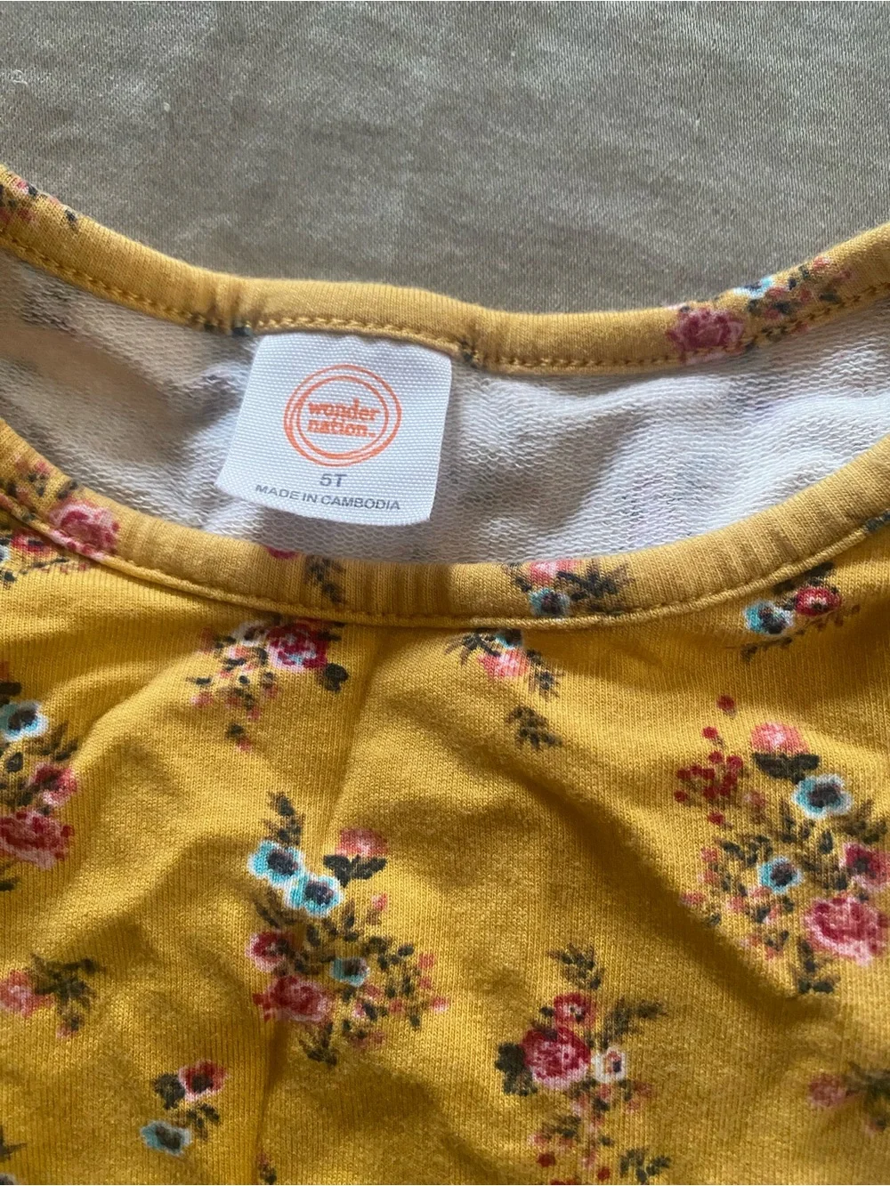 wonder nation Yellow‎ Floral Long Sleeve Girls Nightgown
